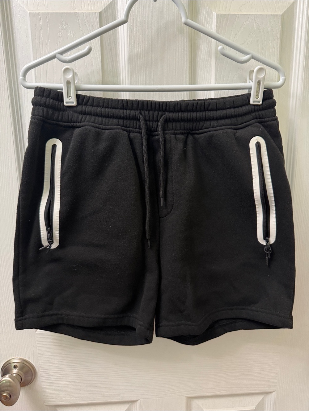 Brooklyn Cloth Black Athletic Shorts with White Zip Trim